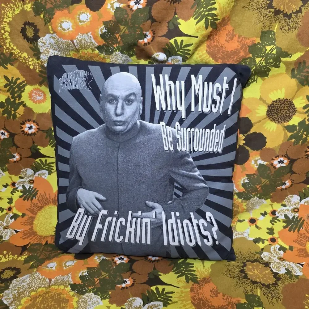 1999 Austin Powers Dr Evil Throw Pillow Rare Quote Movie Collectible